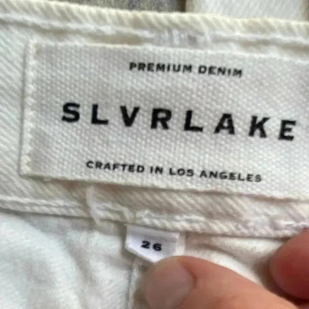 SLVRLAKE London Straight Jeans White Destroyed size 26 - Picture 11 of 12